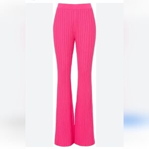 Adam Lippes Collective  RTR High-waisted ribbed pants pink Sweater Flare M Med